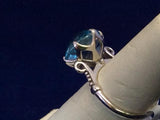 Sterling Silver Blue Agate cushion cut stone  Ring - Ragtime Consignment Boutique