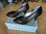 Sz 7.5 SHOES A. Marinelli Eva Pewter metalic snake print