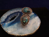 Vintage snowflake obsidian ladies ring.  Stamped 925  Silver sz 8.5 - Ragtime Consignment Boutique
