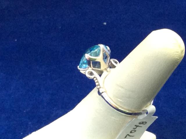 Sterling Silver Blue Agate cushion cut stone  Ring - Ragtime Consignment Boutique