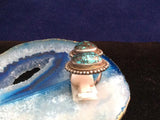 Vintage snowflake obsidian ladies ring.  Stamped 925  Silver sz 8.5 - Ragtime Consignment Boutique
