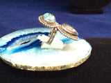 Vintage snowflake obsidian ladies ring.  Stamped 925  Silver sz 8.5 - Ragtime Consignment Boutique