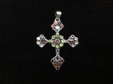 Vintage 925  Sterling Silver Genuine Garnet, Peridot, Amethyst Pendant 1834 - Ragtime Consignment Boutique