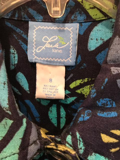 Size Small  Lara Lane blue  w collar floral