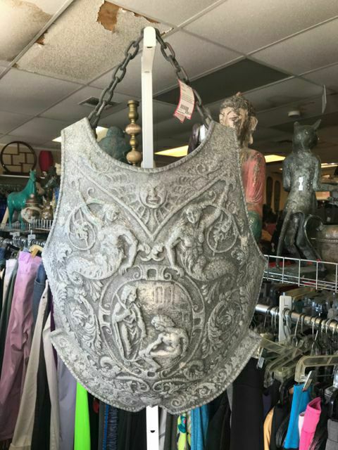 Vintage Extremely Rare 69 Original Design Ornate Cast Aluminum Breastplate