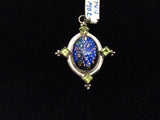 Vintage PENDANT 925 sterling silver multi colorstone w Peridot accent 7412-1402 - Ragtime Consignment Boutique