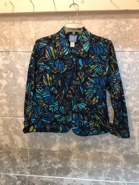 Size Small  Lara Lane blue  w collar floral