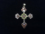 Vintage 925  Sterling Silver Genuine Garnet, Peridot, Amethyst Pendant 1834 - Ragtime Consignment Boutique